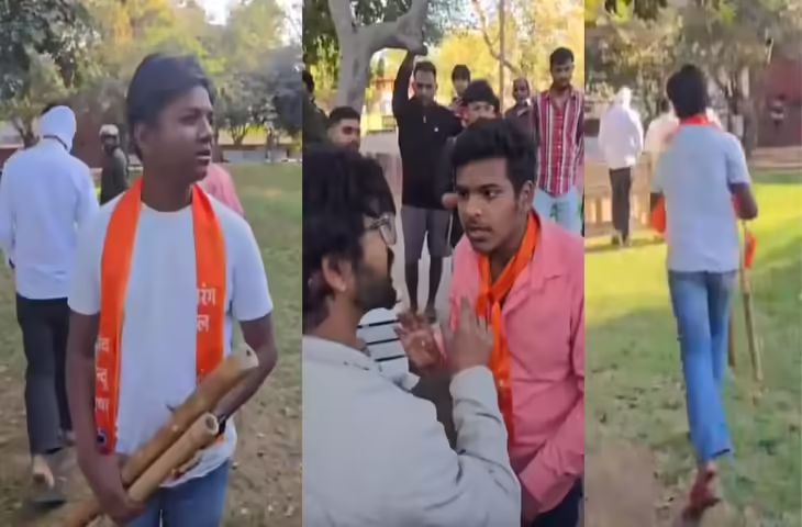 जयपुर में वेलेंटाइन डे पर हंगामा, फुटेज में देखें बजरंग दल से जुड़े होने का दावा करने वाले युवकों ने पार्कों में कपल्स को धमकाया