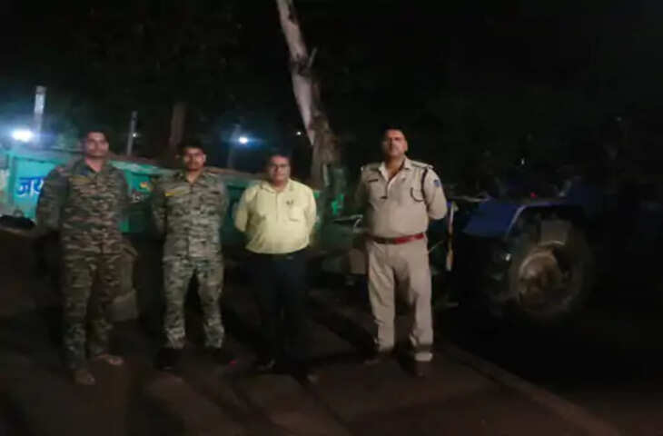 मुरैना में अवैध रेत खनन पर पुलिस की बड़ी कार्रवाई: 7 लाख की ट्रैक्टर-ट्रॉली जब्त, चालक अंधेरे का फायदा उठाकर फरार