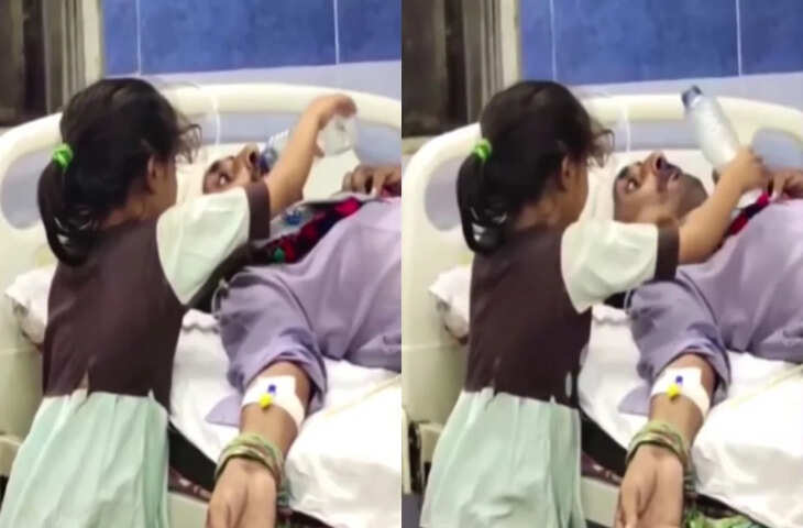 अस्पताल के बेड पर पिता की देखभाल करती बच्ची का VIDEO वायरल, यूजर्स बोले - 'नसीब वालों को मिलती है ऐसी बेटियां'