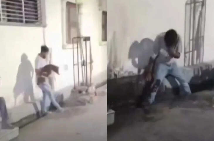 कुत्ते से मजाक पड़ा भारी, शख्स खुद नाली में गिरा&mdash;लोग बोले &lsquo;कर्मों का फल&rsquo;