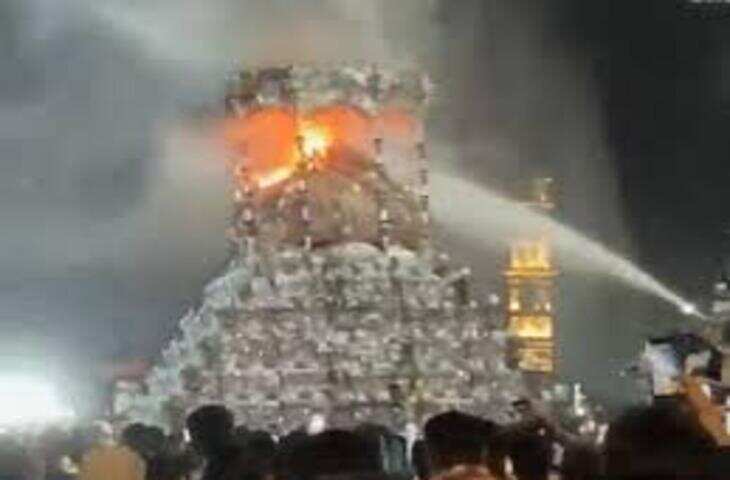 जयपुर की बड़ी चौपड़ पर मुहर्रम जुलूस में बड़ा हादसा टला, ताज़िये के गुम्बद में लगी आग पर समय रहते काबू पाया गया