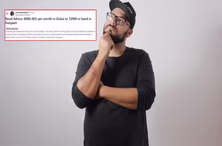 गुड़गांव में 72000 सैलरी या दुबई का तगड़ा पैकेज? दो नौकरी में कंफ्यूज हुआ बंदा, तो लोगों ने दे दिया ज्ञान