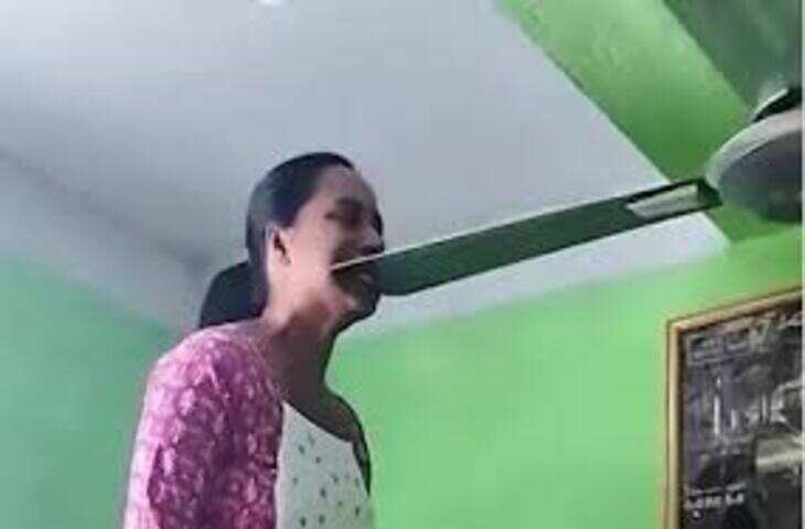 बीवी के मजबूत कंधों पर चढ़कर पति ने ठीक किया पंखा, Video देख पत्नी की बहादुरी पर लोगों ने ठोकी ताली