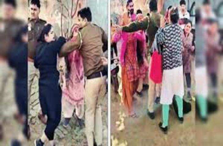 Faridabad शराब माफिया की सूचना देने पर महिलाओं को पुलिसवाले पीटते और घसीटते ले गए चौकी 