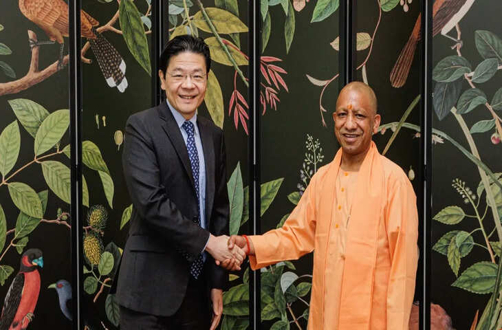 योगी आदित्यनाथ ने सिंगापुर के पीएम लॉरेंस वॉन्ग से की मुलाकात, निवेश और सहयोग पर चर्चा
