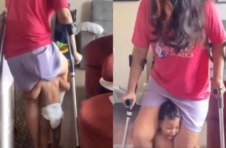 मां की तकलीफ देख नहीं रुका बच्चा, मदद करने की मासूम कोशिश ने जीता इंटरनेट का दिल, वीडियो वायरल ​​​​​​​