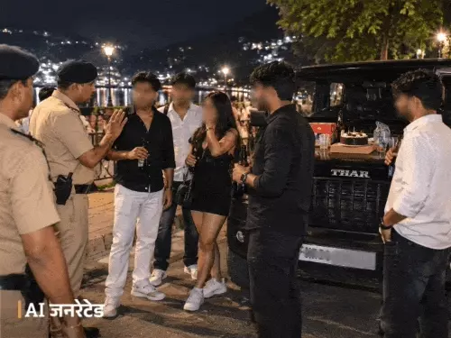 पुलिस का स्टिकर लगी यूपी नंबर की थार से नैनीताल में हुड़दंग, गर्लफ्रेंड का बर्थडे मनाने आए थे 5 दोस्त