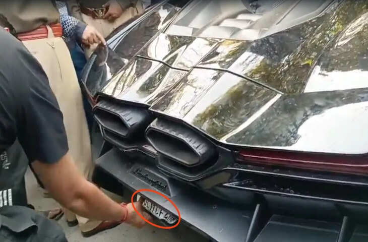 लैंबोर्गिनी हादसे के बाद शिवम मिश्रा के बाउंसरों ने नंबर प्लेट निकालने की कोशिश, वीडियो वायरल