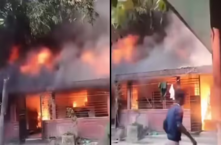 बांग्लादेश में नहीं थम रहे हिंदुओं पर हमले! इस बार शिक्षक के घर को किया आग के हवाले, देखे खौफनाक वीडियो&nbsp;