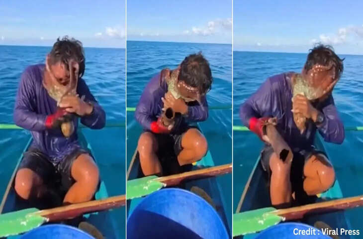 जब मछली पकड़ते मछुआरे के चे​हरे पर चिपक गया ऑक्टोपस, काफी जद्दोजहद के बाद मिल पाई आजादी