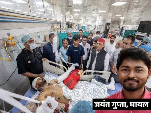 लखनऊ अग्निकांड: कूदकर जान बचाने वाले युवक की हालत गंभीर, रीढ़ की हड्डी में चोट