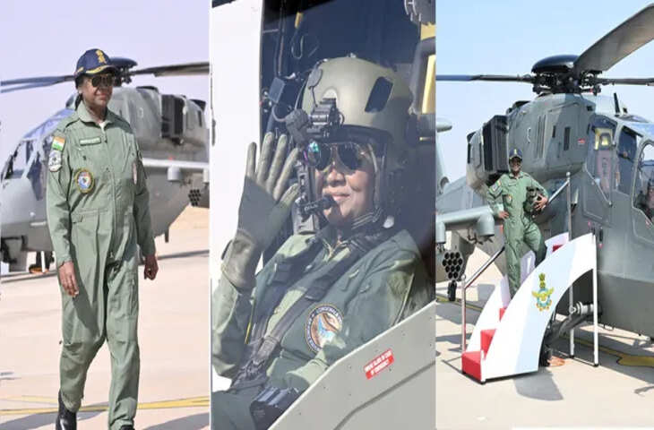 राष्ट्रपति ने जैसलमेर वायु सेवा स्टेशन में उड़ान भरी, हेलिकॉप्टर और मिशन क्षमताओं की जानकारी ली