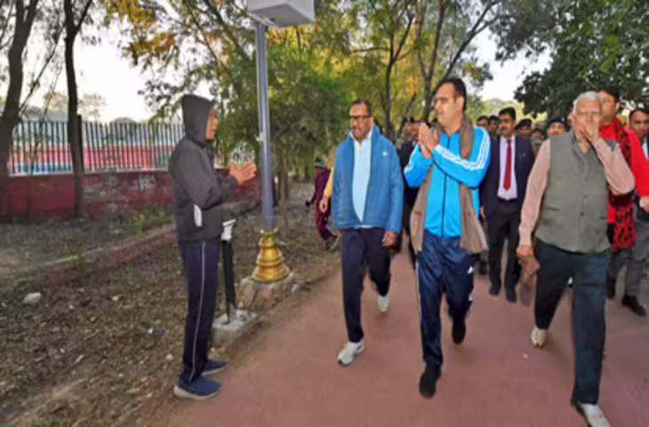 भजनलाल शर्मा ने जयपुर के जवाहर सर्किल में की लोगों के साथ मॉर्निंग वॉक, ‘फिट राजस्थान’ का दिया संदेश