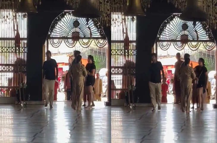 मंदिर में अश्लीलता का Video Viral : धार्मिक स्थल पर शॉर्ट्स पहनकर पहुंची महिला, पुजारी से हुई तीखी बहस&nbsp;