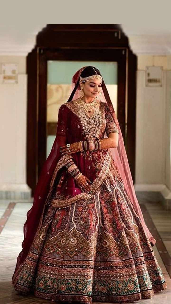 Bridal Lehengas : Navy blue soft net sequence pearl and thread ...
