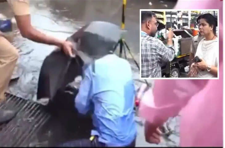मुंबई में मेयर के निरीक्षण के दौरान हादसा: खुले मैनहोल में गिरा BMC कर्मचारी, VIDEO वायरल
