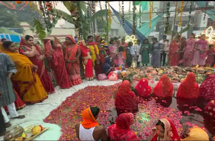 Bikaner नोखा में धूमधाम से मनाया छठ मैया का पर्व:तीन दिन तक उपवास रखकर किया व्रत