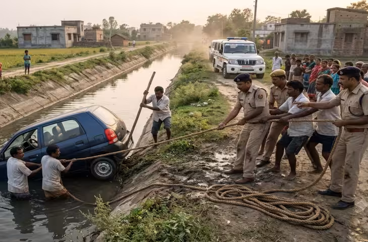 जहानाबाद से पटना जा रहे दो युवकों की दर्दनाक मौत, कार सोन नहर में गिरी