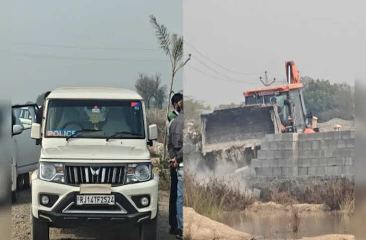 जयपुर में JDA की बड़ी कार्रवाई, 40 बीघा ज़मीन पर बन रही कॉलोनी पर चले बुलडोज़र; गिराए दुकान-मकान&nbsp;