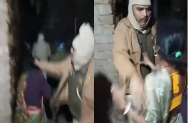 नालंदा में मंकी कैप पहने दरोगा ने महिला से की बदसलूकी, बाल खींचने और थप्पड़ मारने का वीडियो वायरल