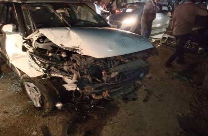 जयपुर में रॉन्ग साइड से आई कार ने मचाया हड़कंप, फुटेज में देंखे बाइक सवार परिवार को मारी टक्कर; भागते समय कई वाहनों को रौंदा
