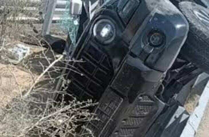 फलोदी में भीषण सड़क हादसा, वीडियो में देंखे थार का टायर फटा, डिवाइडर से टकराकर दो युवकों की मौत