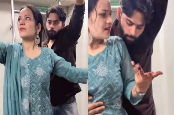 पीछे से आया और झट से महिला की कमर में डाल दिया हाथ&hellip; दिल्&zwj;ली मेट्रो का ये वीडियो देख भड़के लोग