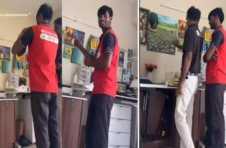 एसी टेक्निशियन ने ध्यान से देखीं महिला की पेंटिंग्स, दिल छू लेने वाला वीडियो वायरल