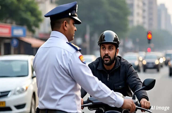 गजब! जिस युवक का चालान काटा, उसी ने खोली पोल; बिना हेलमेट घूमता दिखा नोएडा का ट्रैफिक सिपाही