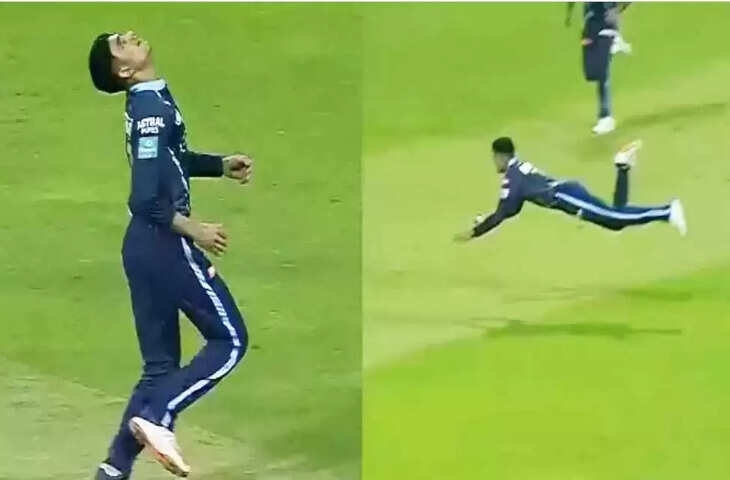 shubman gill sensational diving catch gujarat vs lucknow11