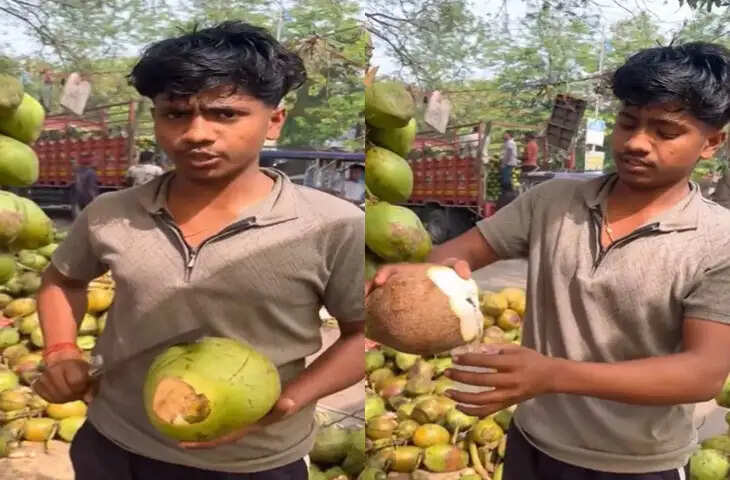 नारियल खरीदने का सही तरीका, वायरल वीडियो में विक्रेता ने बताए आसान टिप्स