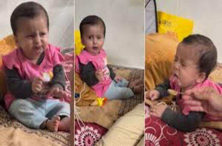 पहली बार बच्चे ने कीवी खाकर दिया ऐसा रिएक्शन, मासूम की मासूमियत पर हो जाएंगे फिदा