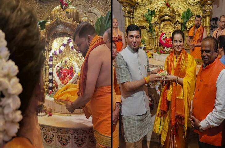 कंगना रनौत ने सावन में की खास पूजा, घर पर कराया रुद्राभिषेक; फिर सिद्धिविनायक और मुंबा देवी के दरबार पहुंचीं
