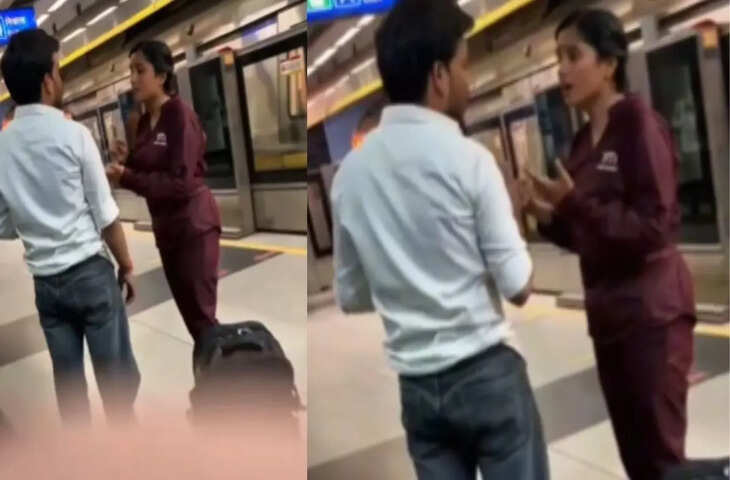 दिल्ली मेट्रो में पति-पत्नी का विवाद, महिला की बहस का वीडियो वायरल