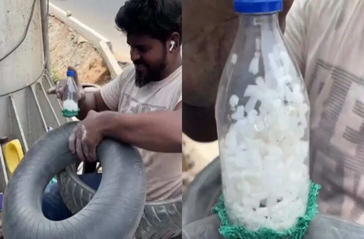 इस पंचर बनाने वाले की बुद्धि बड़ी तेज है, एक बार Video देख लेंगे तो तारीफ जरूर करेंगे