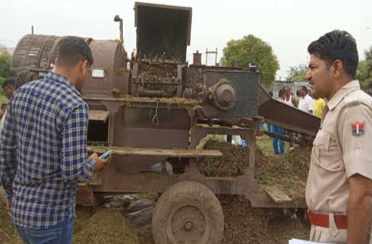 झुंझुनूं में दर्दनाक हादसा, वीडियो में देखें थ्रेसर मशीन की चपेट में आया किसान, मौके पर ही मौत