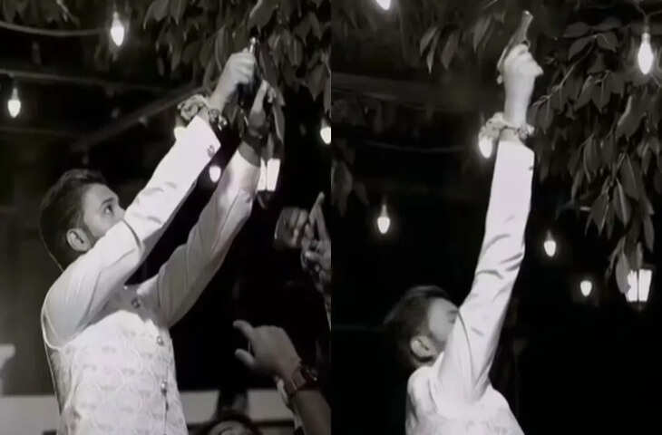 शादी में दूल्हे की &lsquo;हवाबाजी&rsquo; पड़ी भारी, हवा में फायरिंग का वीडियो वायरल होने के बाद एक्शन