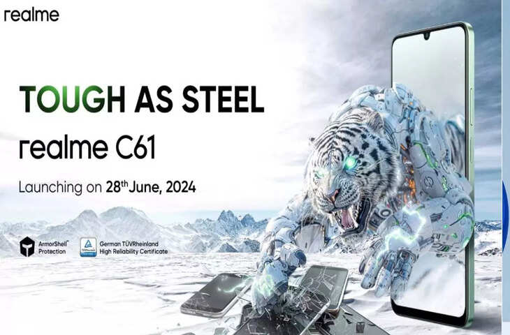 Realme C61 फोन की लॉन्च डेट से उठा पर्दा, 50 MP कैमरा और&nbsp;Rain Smart Touch टेक्नोलॉजी के साथ इस दिन होगा लॉन्च&nbsp;