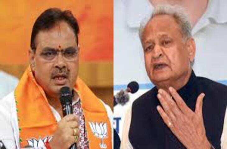 राजस्थान की सियासत में बयानबाज़ी तेज, फुटेज में जाने अशोक गहलोत का भजनलाल शर्मा पर पलटवार