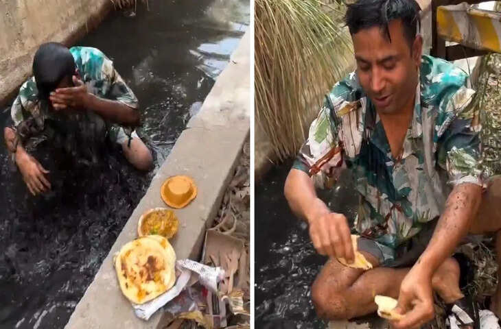 पुनीत सुपरस्टार का वायरल वीडियो चर्चा में, नाले में डुबकी लगाने वाले क्लिप पर छिड़ी बहस