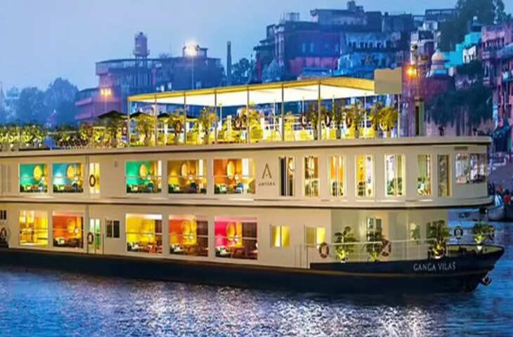 लग्जरी गंगा विलास क्रूज गंगा में कम पानी होने पर पटना से ही वापस लौटा, व&zwj;िदेशी पर्यटक बस से पहुंचे वाराणसी