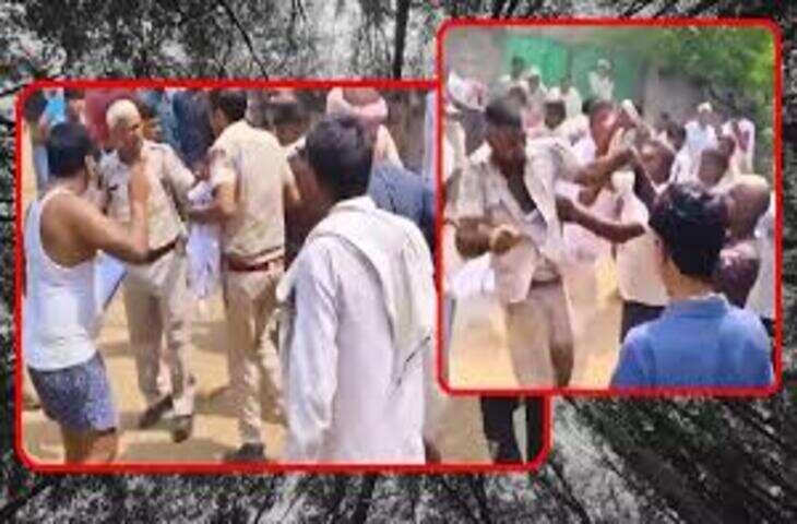 पुलिस के सामने ससुराल वालों ने महिला और परिजनों को पीटा, वीडियो वायरल