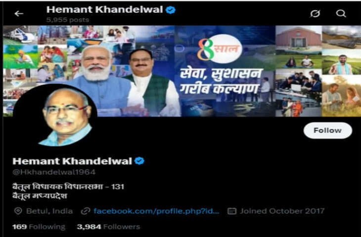 हेमंत खंडेलवाल बने एमपी बीजेपी के नए प्रदेशाध्यक्ष, सोशल मीडिया पर फॉलोअर्स कम होने पर यूजर ने दिया जमीन से जुड़ने का संदेश