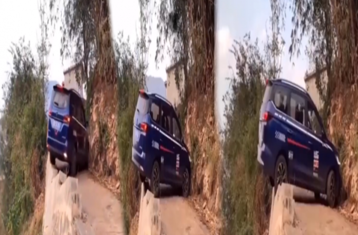 हैवी ड्राइवर, गहरी खाई के किनारे ऐसे लिया यू टर्न, जरा सी चूक और मौत तय थी लेकिन...Video