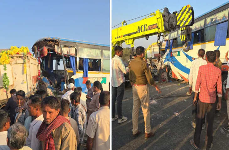 जोधपुर में ट्रक और गुजरात बस की आमने-सामने टक्कर, 4 की मौत, 21 घायल