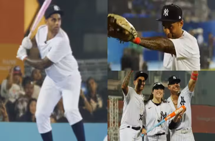 MLB Mumbai Event: सूर्यकुमार यादव ने क्रिकेट छोड़ आजमाया बेसबॉल में हाथ, यांकीज टीम ने जीता मुकाबला
