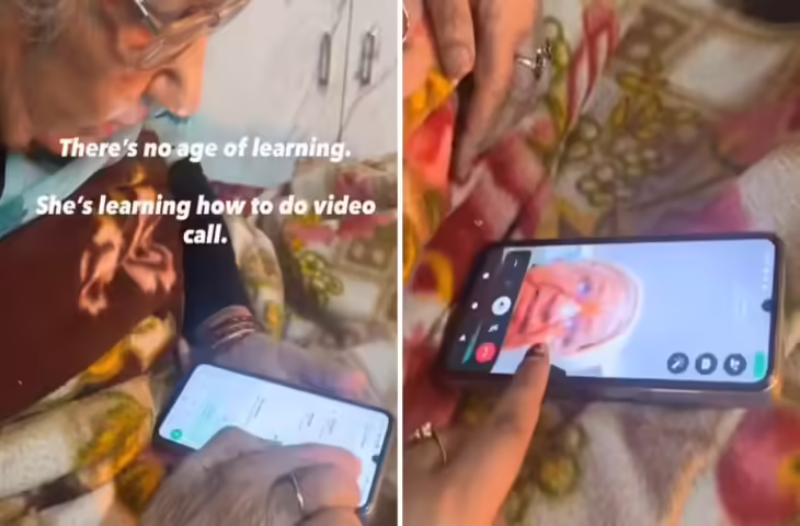 कांपते हाथों से दादी ने मिलाई पहली वीडियो कॉल... पोती ने सिखाया तो भर आईं आंखें, 'प्यारा पल' हुआ वायरल