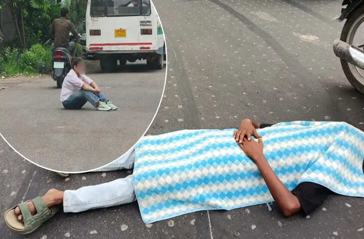 ग्रेटर नोएडा में शराब के नशे में हाई-वोल्टेज ड्रामा, बीच सड़क पर चादर तानकर सोया शख्स; महिला ने पुलिस से की बदसलूकी