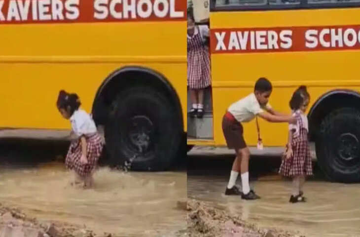 कीचड़ भरे पानी में बच्ची की मासूम मस्ती वायरल, मुस्कान देख लोगों को याद आया अपना बचपन
