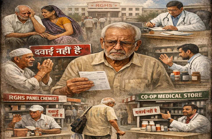 आरजीएचएस योजना के दावे बनाम हकीकत: दवाइयों के लिए भटकते पेंशनर्स, सिस्टम पर उठे सवाल